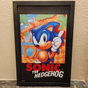 Poster - Sonic The Hedgehog, cover, 12 x 18 inch Gel-Coated Framed Poster - Sega